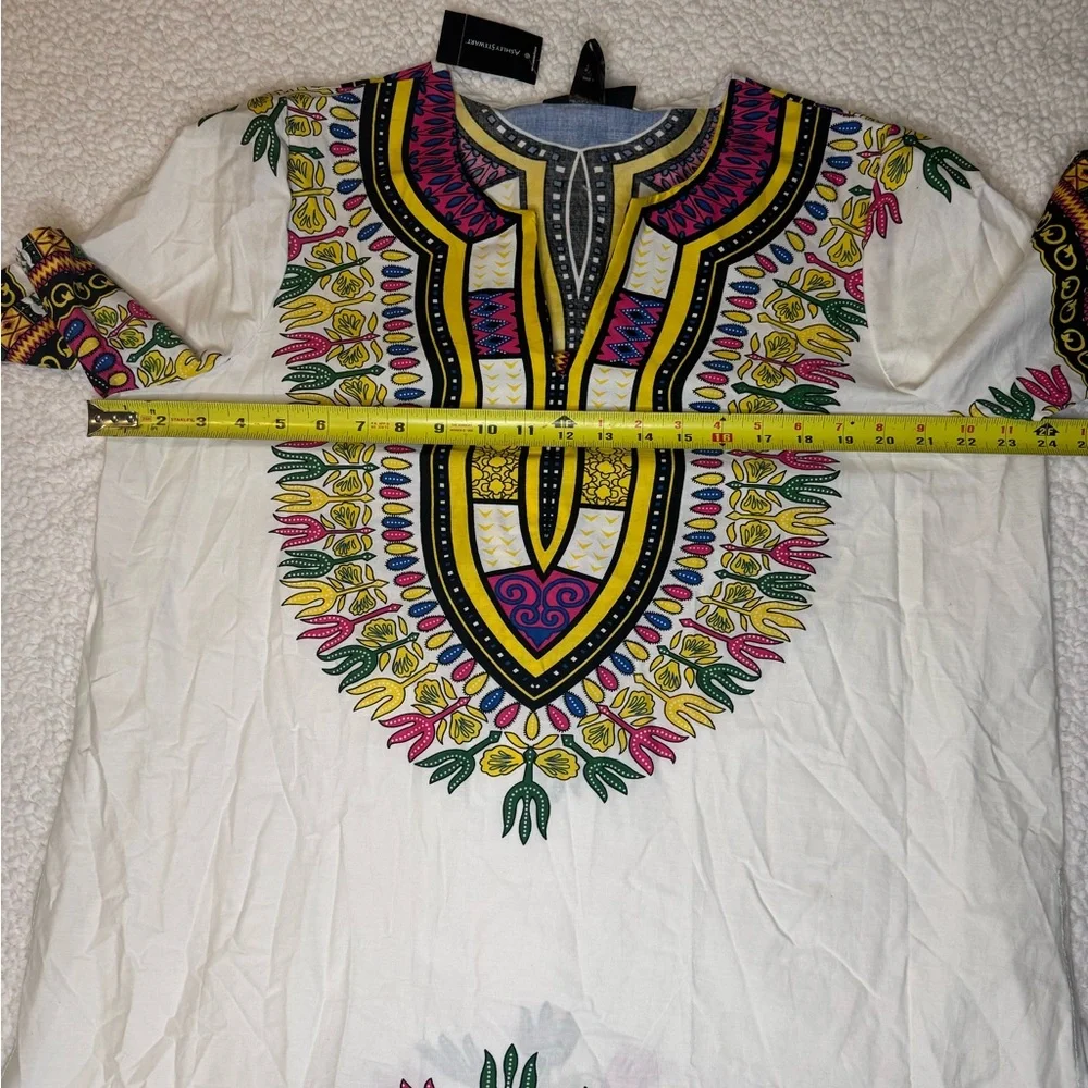 NWT Ashley Stewart Vibrant Multicolor Dashiki Top